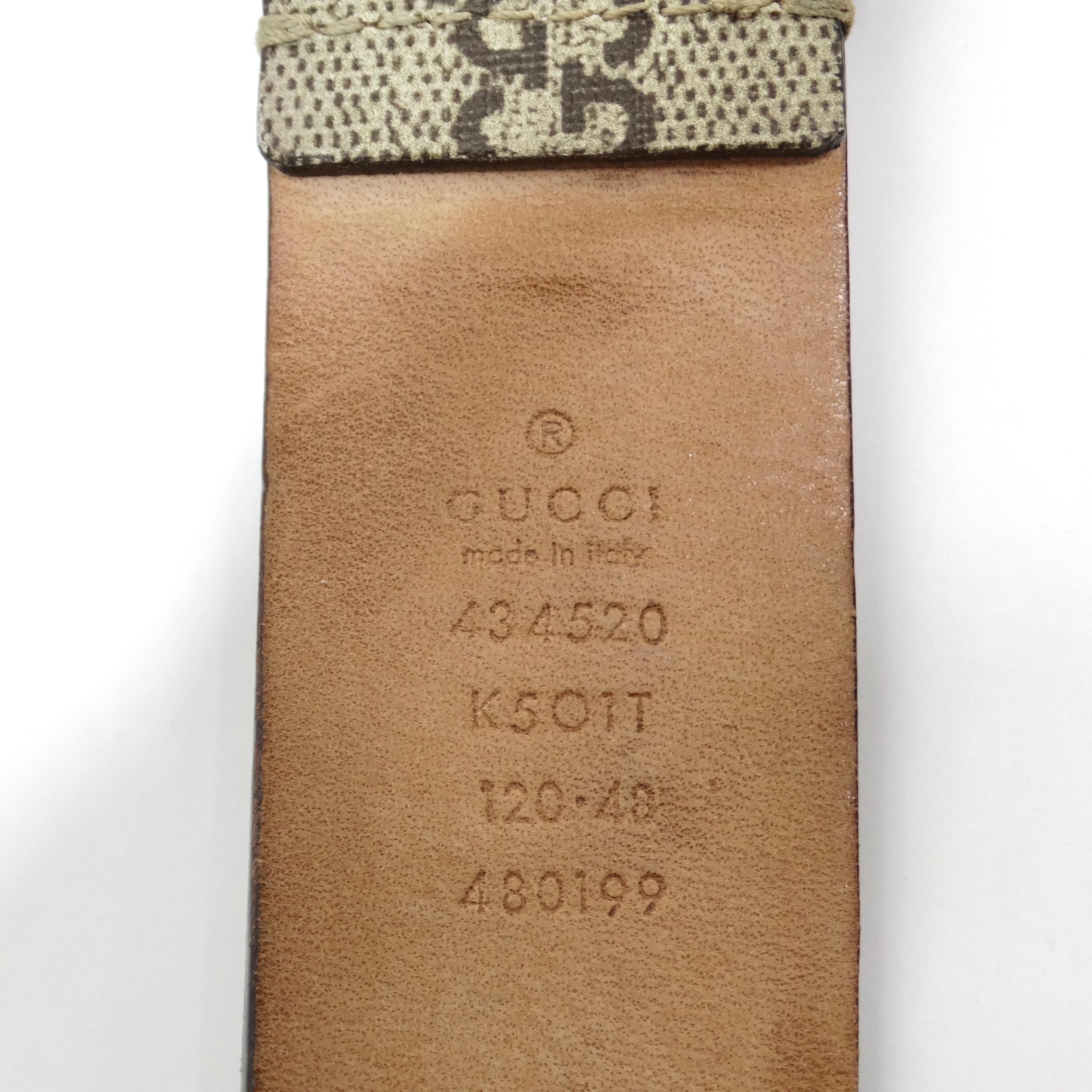 Gucci Herrengürtel mit Monogramm und Schlange im Zustand „Hervorragend“ im Angebot in Scottsdale, AZ