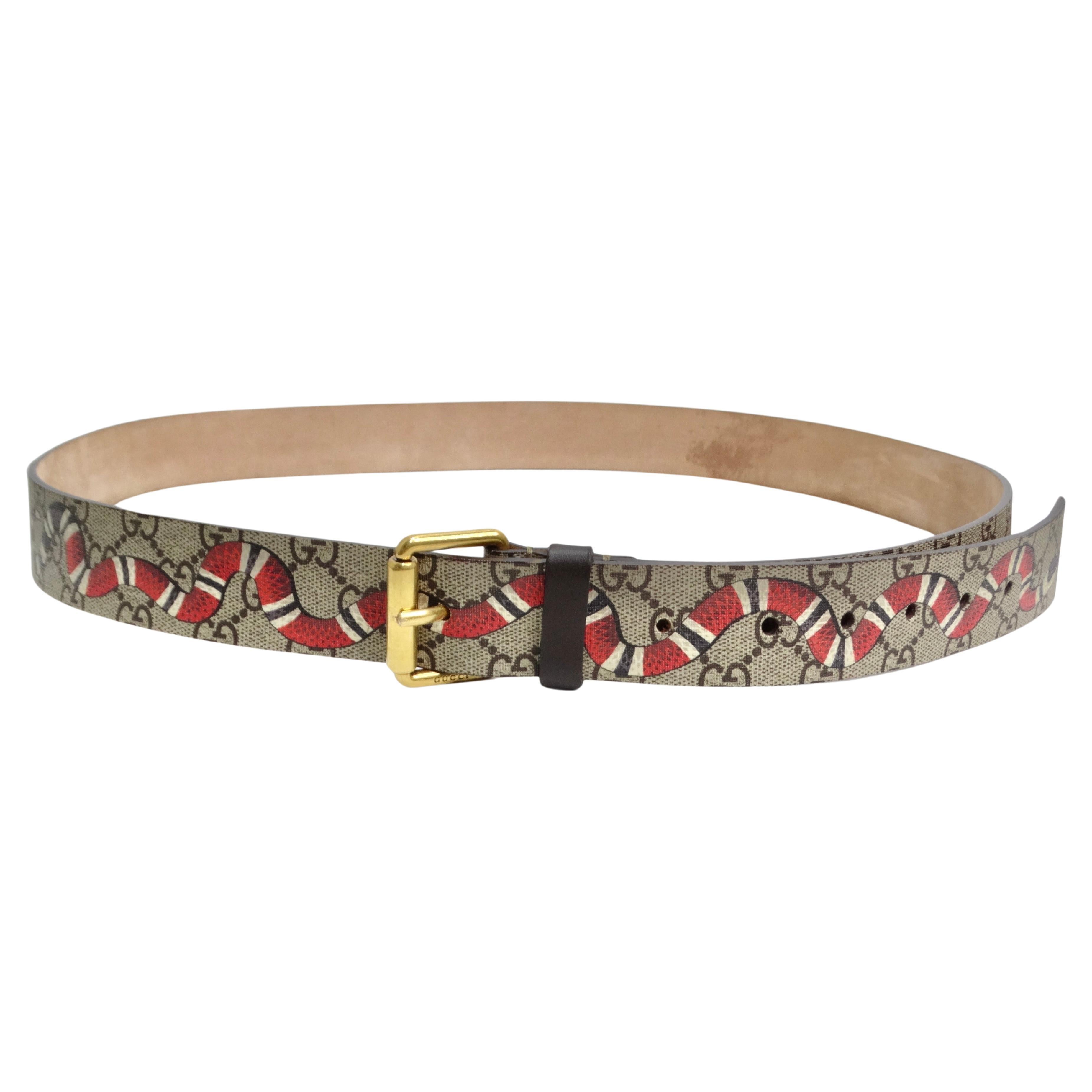 Gucci Men's Monogram Snake Belt For Sale