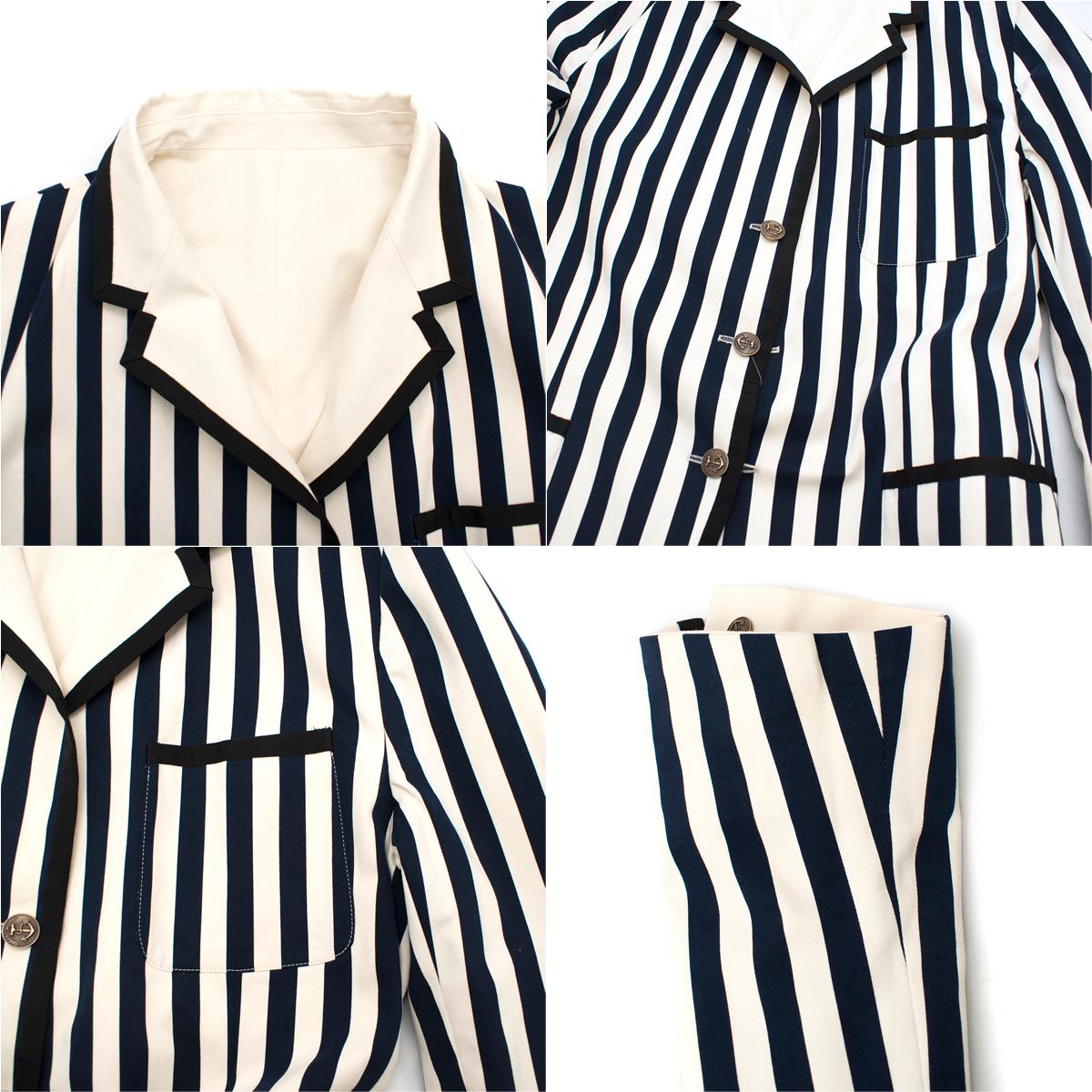 Gucci Men's New Palma Solid-to-Stripe Reversible Blazer 7-52R In New Condition In London, GB