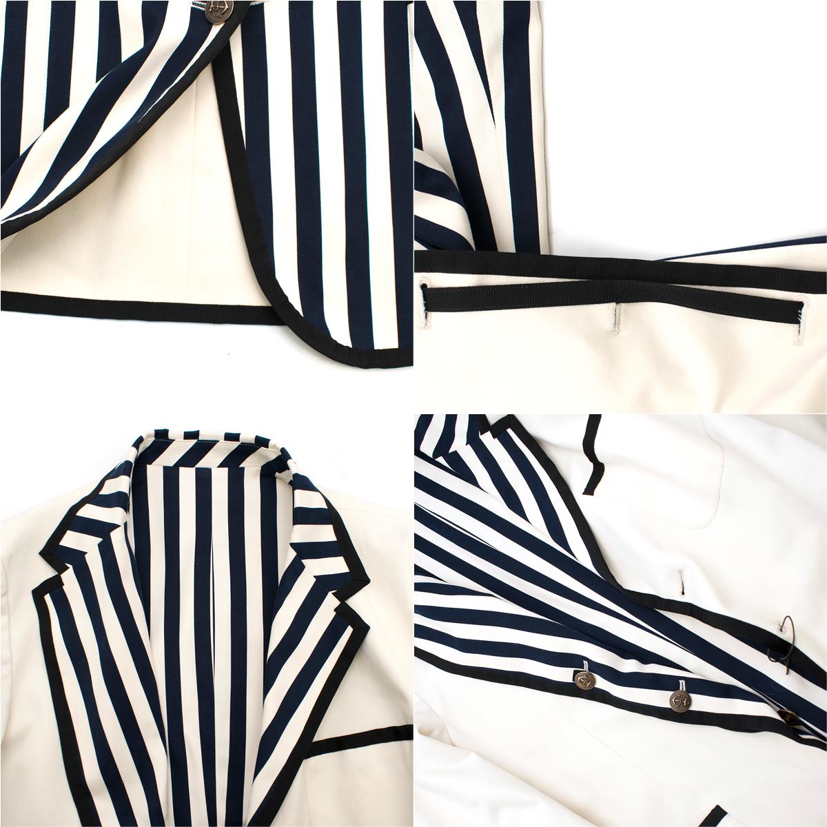 Gucci Men's New Palma Solid-to-Stripe Reversible Blazer 7-52R 1