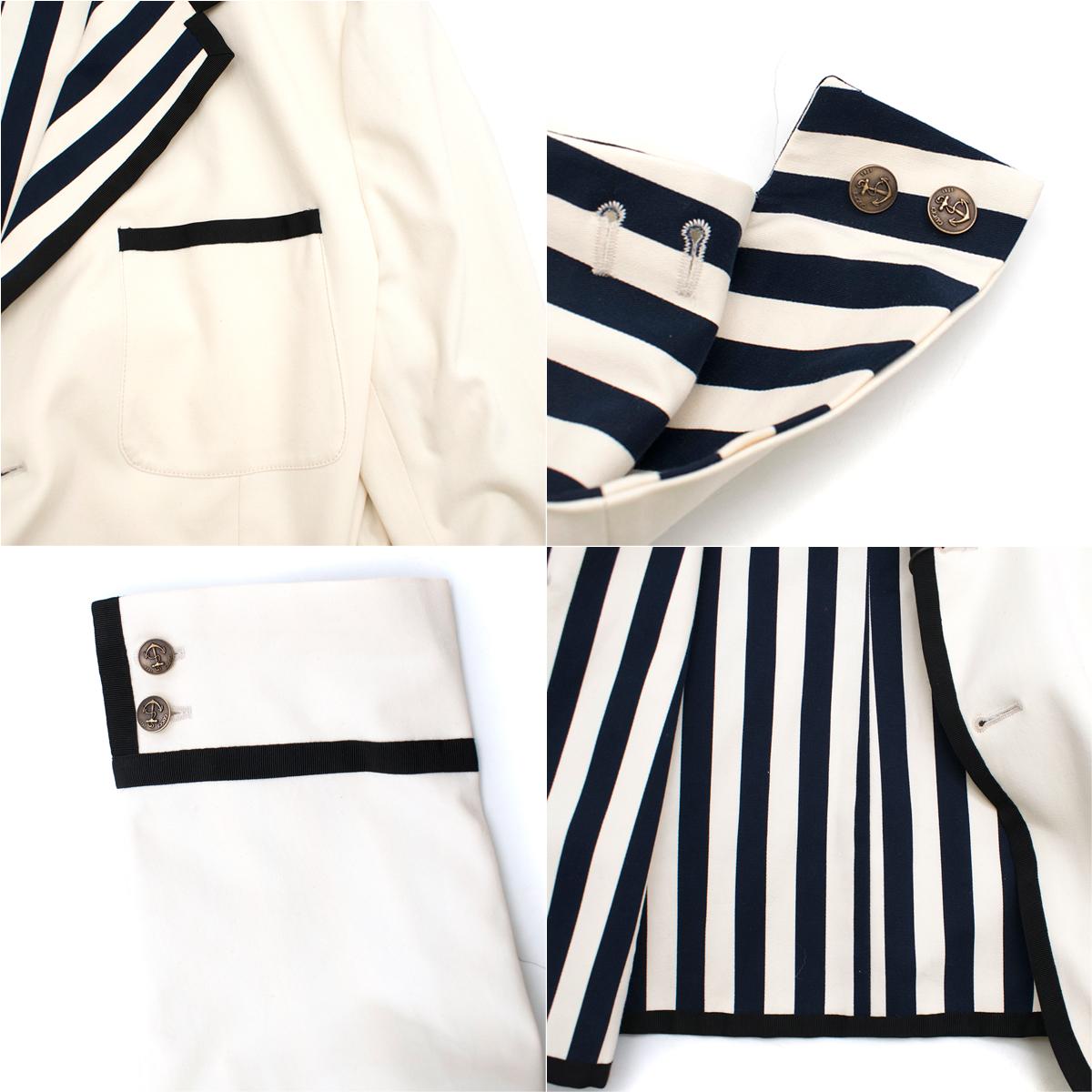 Gucci Men's New Palma Solid-to-Stripe Reversible Blazer 7-52R 2