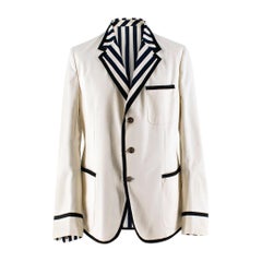 Gucci Men's New Palma Solid-to-Stripe Reversible Blazer 7-52R