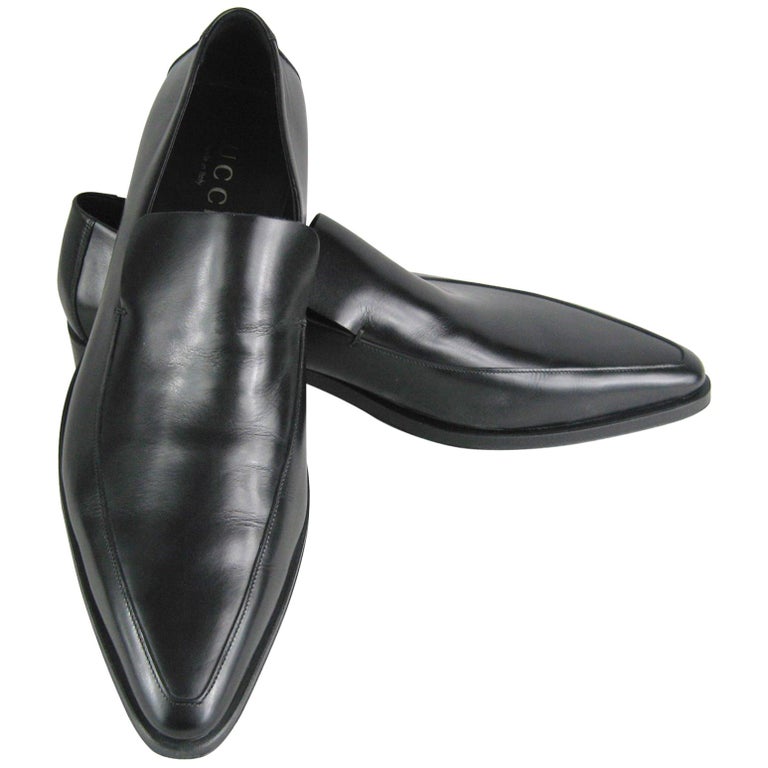 GUCCI Men's Shoes Leather Nero Black Slip On Loafers Size 13 New at 1stDibs  | mens gucci shoes size 13