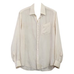 Gucci Herren Seidenkrepp gestreiftes Jacquard-Hemd, 1970er Jahre.