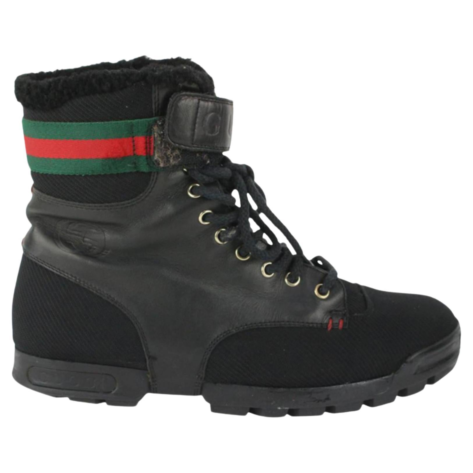 Gucci Men's US 8.5 Web Black Boots 23GG1