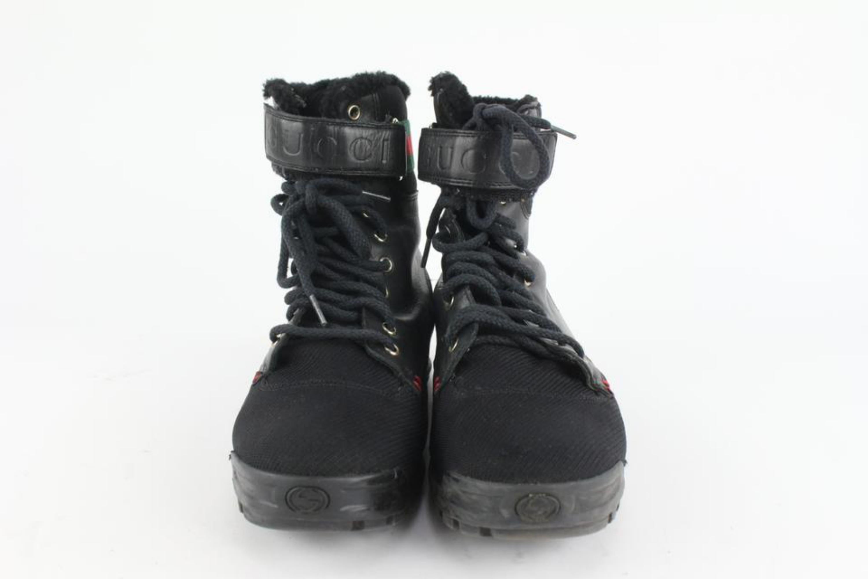 Gucci Men's US 8.5 Web Boots 111g8 For Sale 2