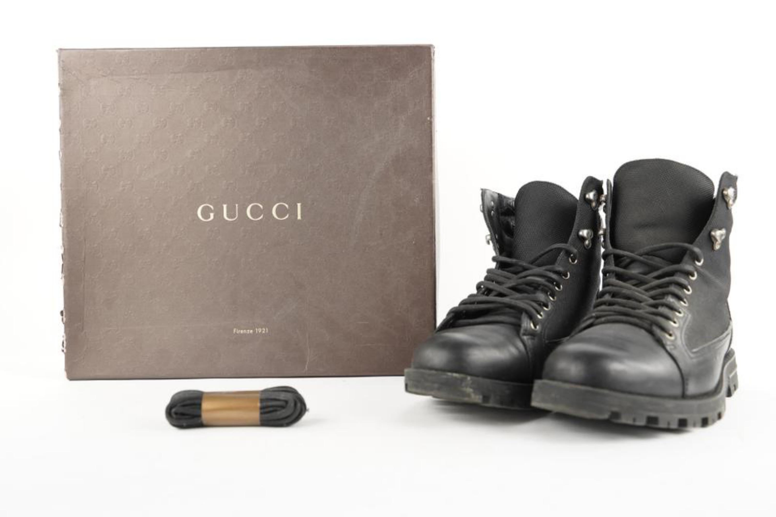 Gucci Men's US10 295321 Guccissima Lace Up Boots 1G1026 For Sale 8