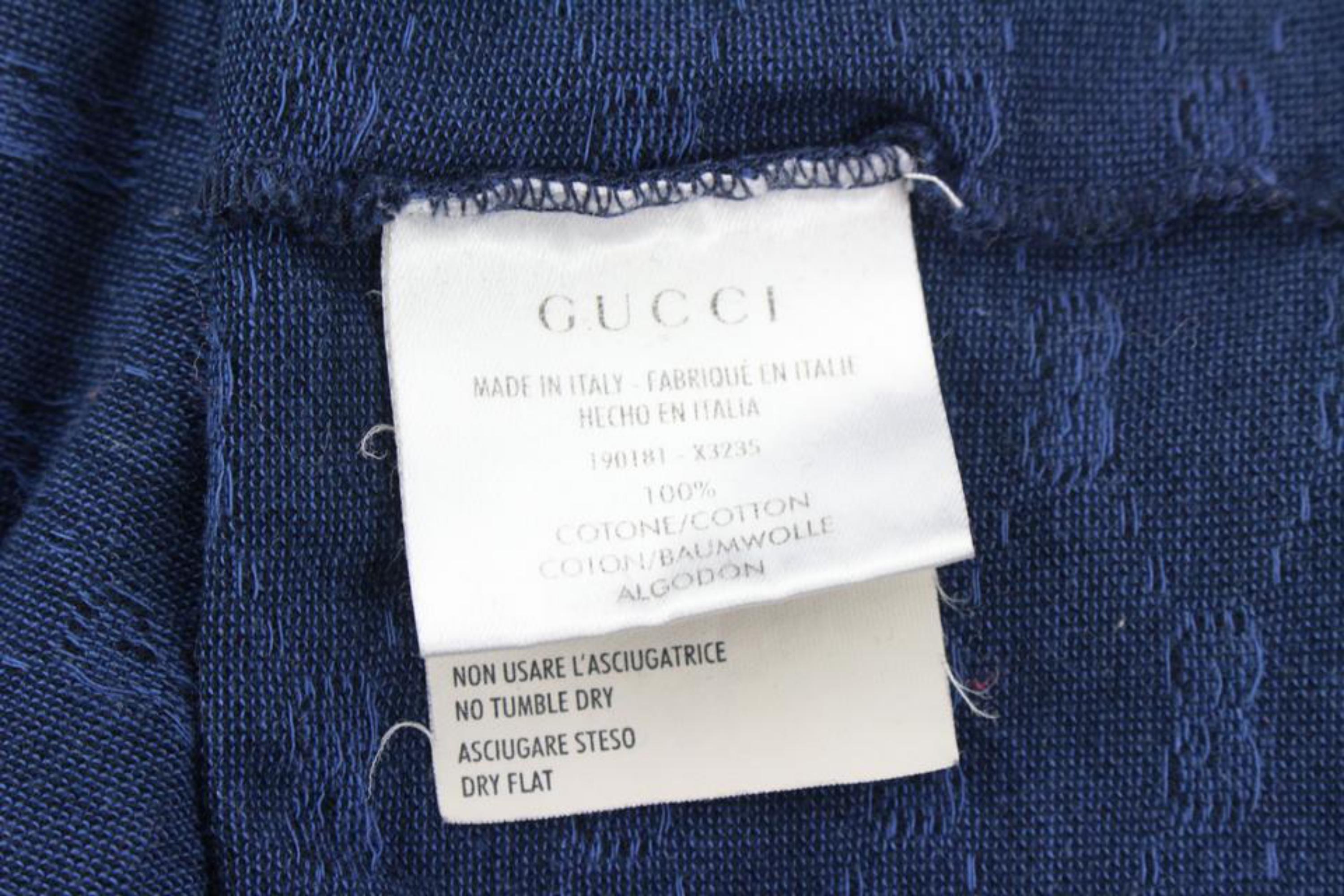 Gucci Men's XXXL Blue Monogram GG Short Sleeve Polo Shirt 0G228 For Sale 4