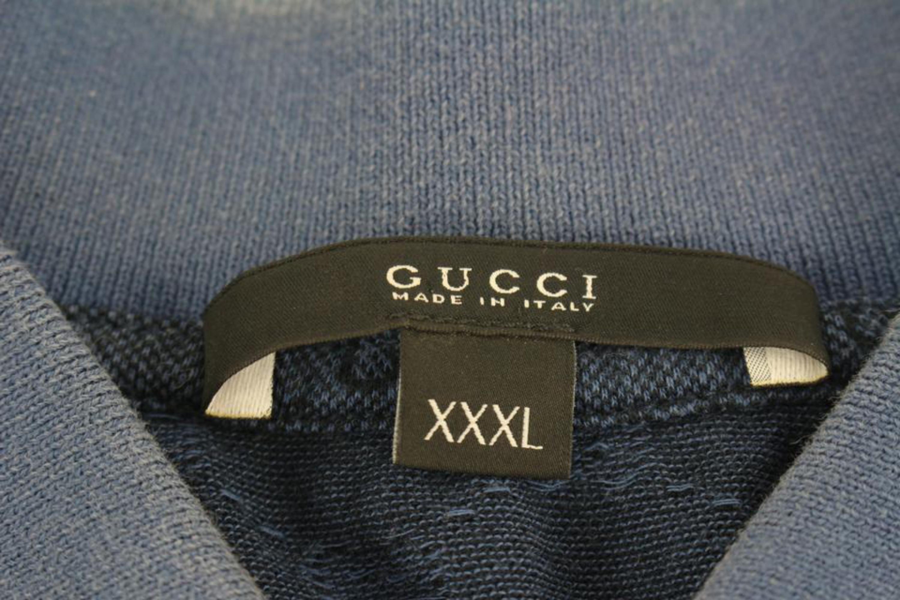 Gucci Polo à manches courtes avec monogramme GG bleu XXXL pour homme 0G228 5