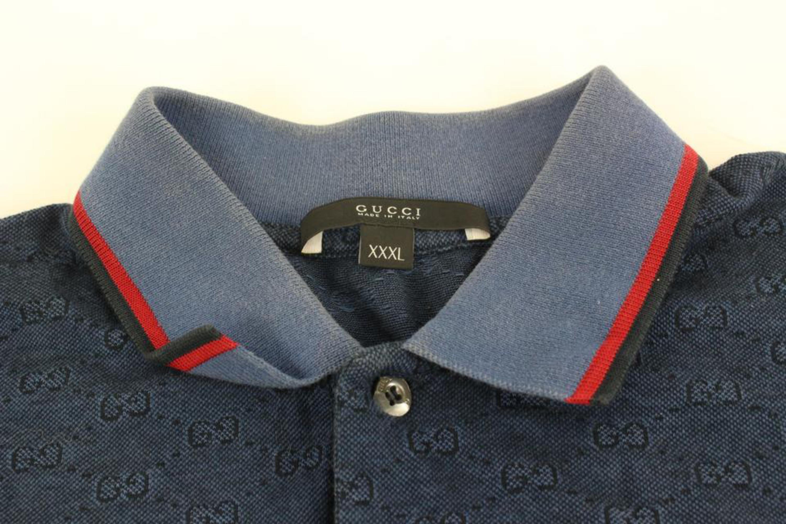Gucci Men's XXXL Blue Monogram GG Short Sleeve Polo Shirt 0G228 For Sale at  1stDibs | blue gucci shirt mens, mens gucci polo shirt sale