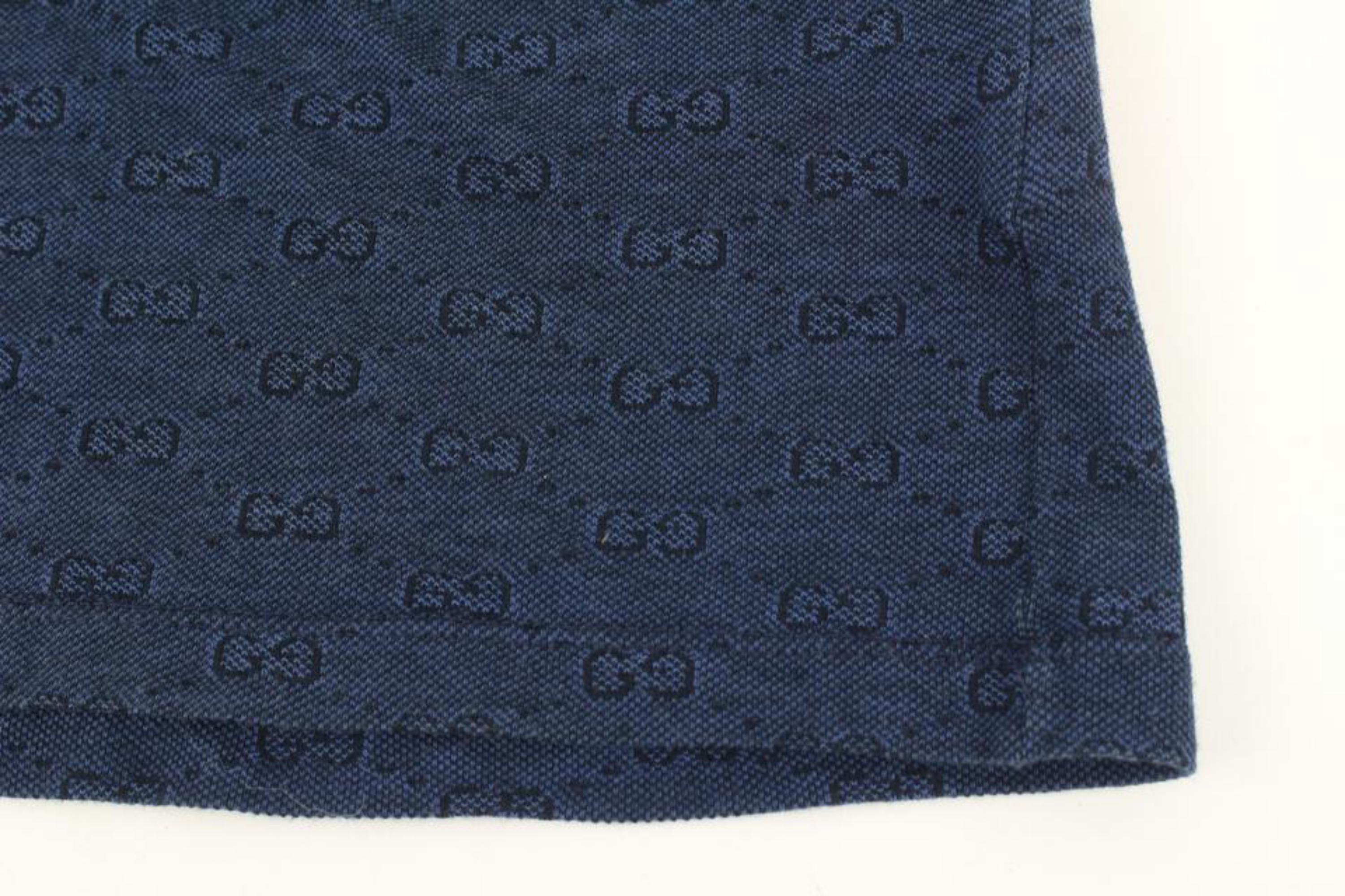Bleu Gucci Polo à manches courtes avec monogramme GG bleu XXXL pour homme 0G228 en vente