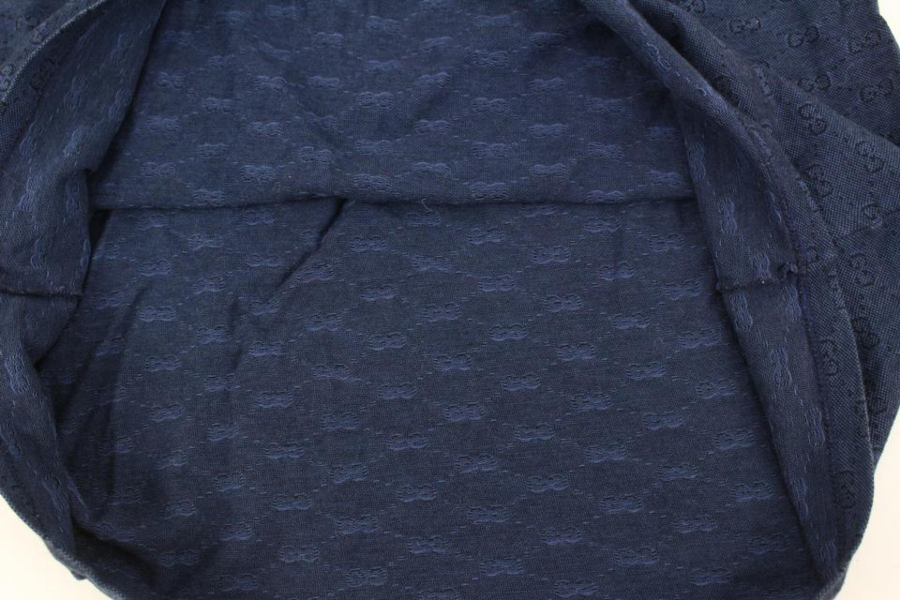 Gucci Polo à manches courtes avec monogramme GG bleu XXXL pour homme 0G228 Bon état à Dix hills, NY