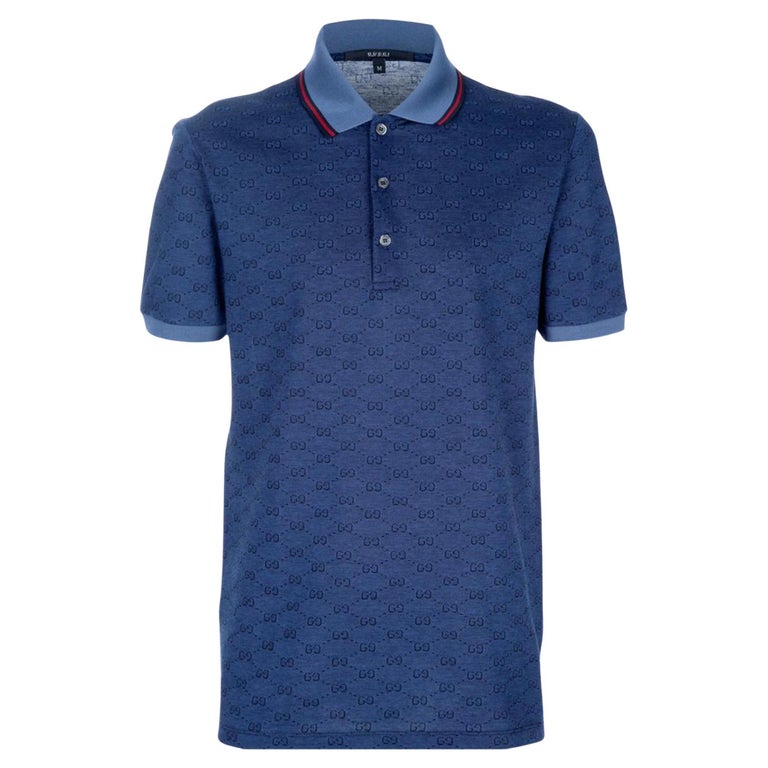 Gucci Men's XXXL Blue Monogram GG Short Sleeve Polo Shirt 0G228 For Sale at  1stDibs | blue gucci shirt mens, mens gucci polo shirt sale, gucci shorts  mens