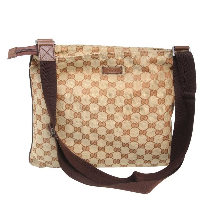 Gucci Messenger Bag Canvas Medium Brown Soft GG Supreme Satchel