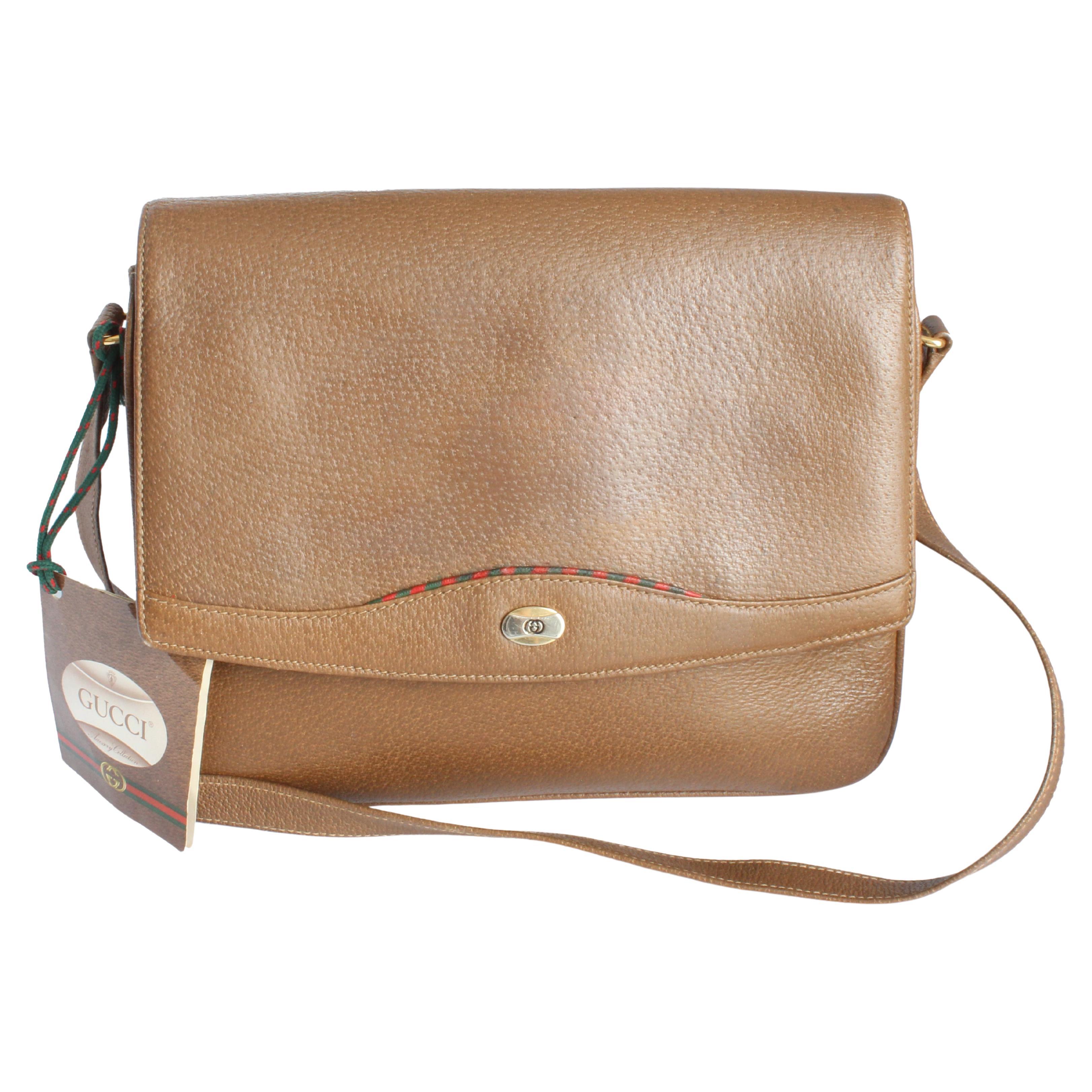 Authentic RARE Vintage 60's Gucci Shoulder Bag Brown Patent Leather Purse  1960's