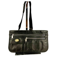 Gucci Borsa Messenger Borsa a tracolla in pelle nera con G intrecciata