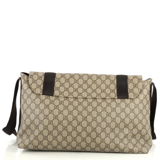 Gucci Messenger Buckle Bag GG Coated Canvas Large at 1stDibs | gucci buckle  bag