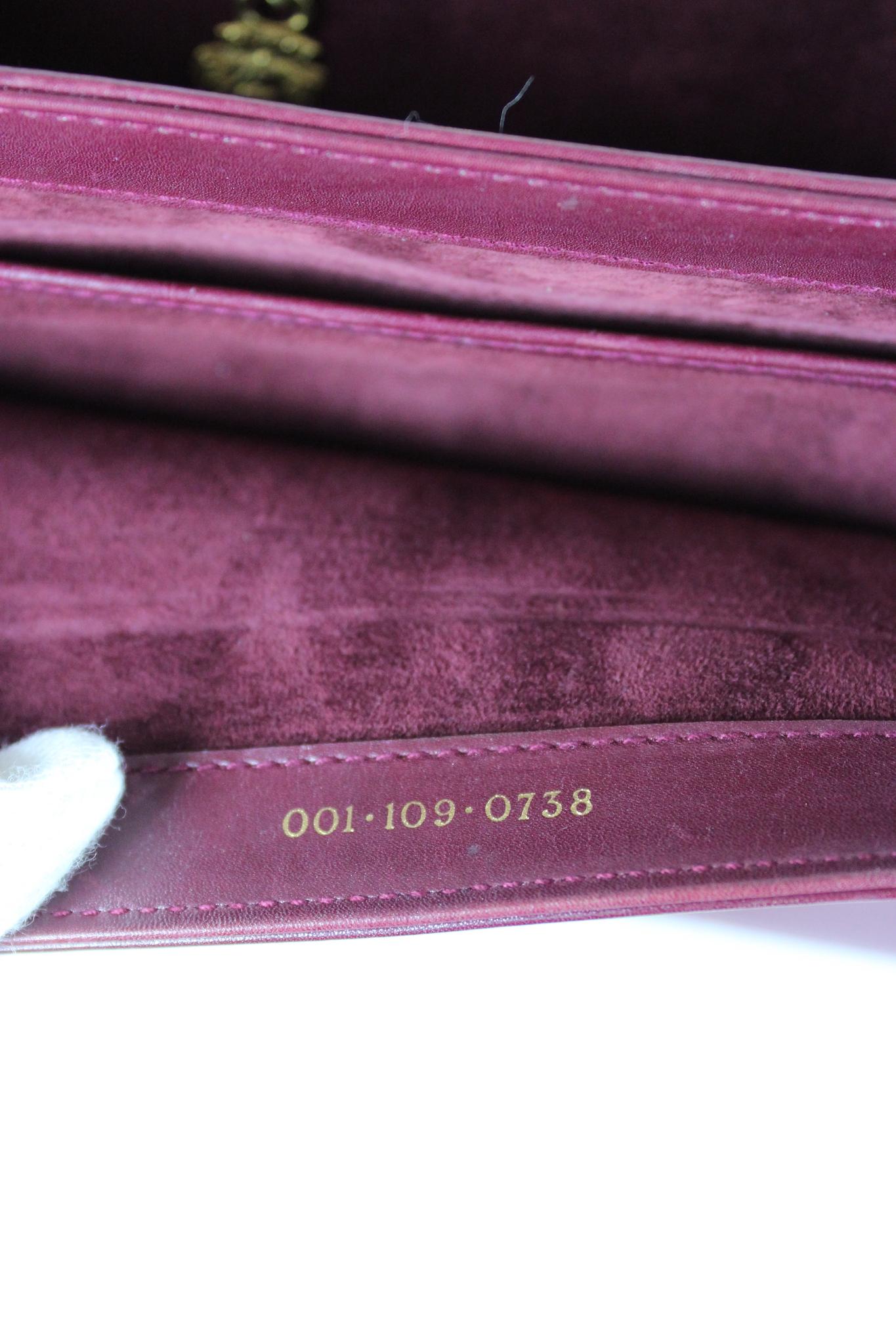 Gucci Messenger Burgundy Leather Shoulder Bag Vintage 1980s 4