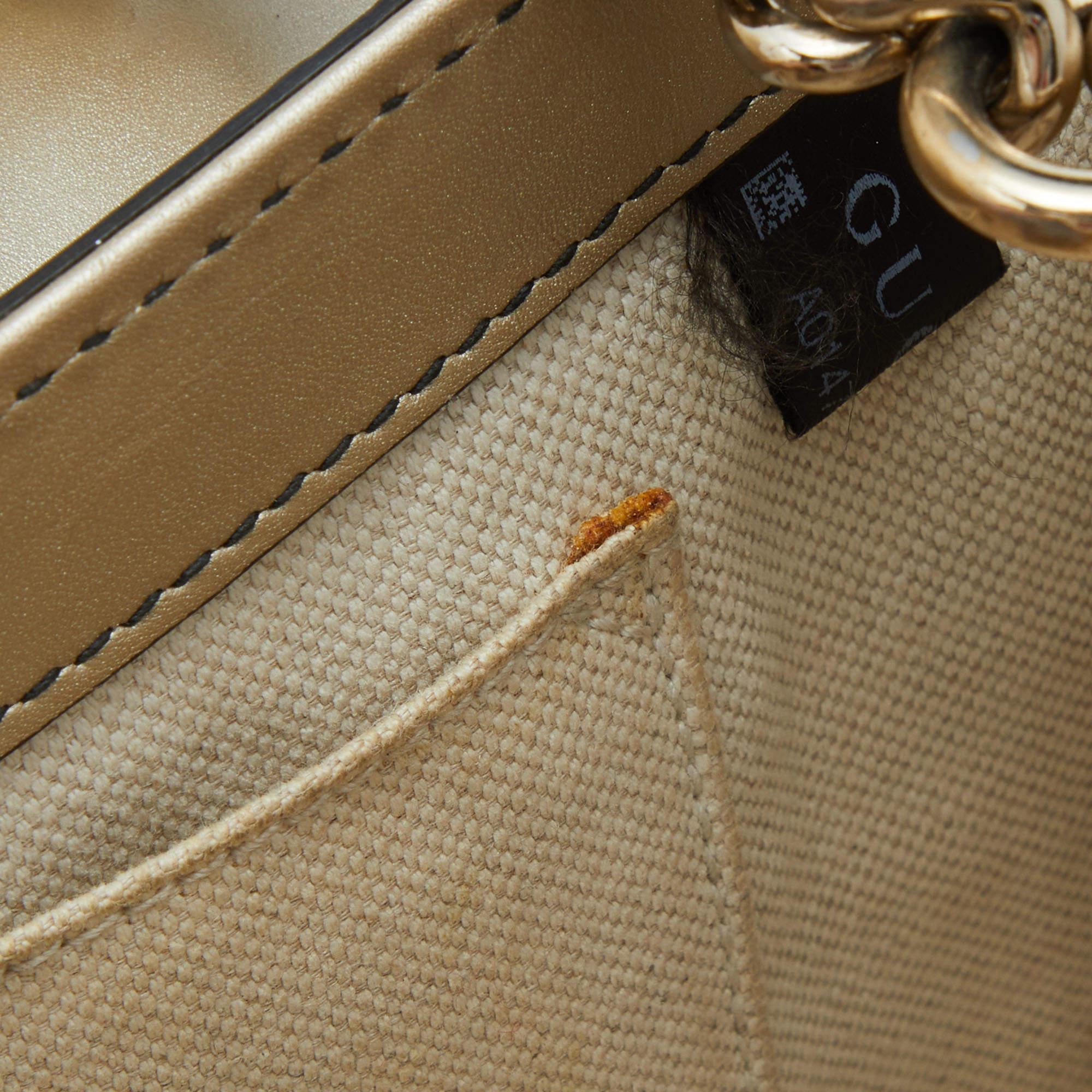 Gucci Metallic Beige Guccissima Leather Medium Emily Shoulder Bag 7