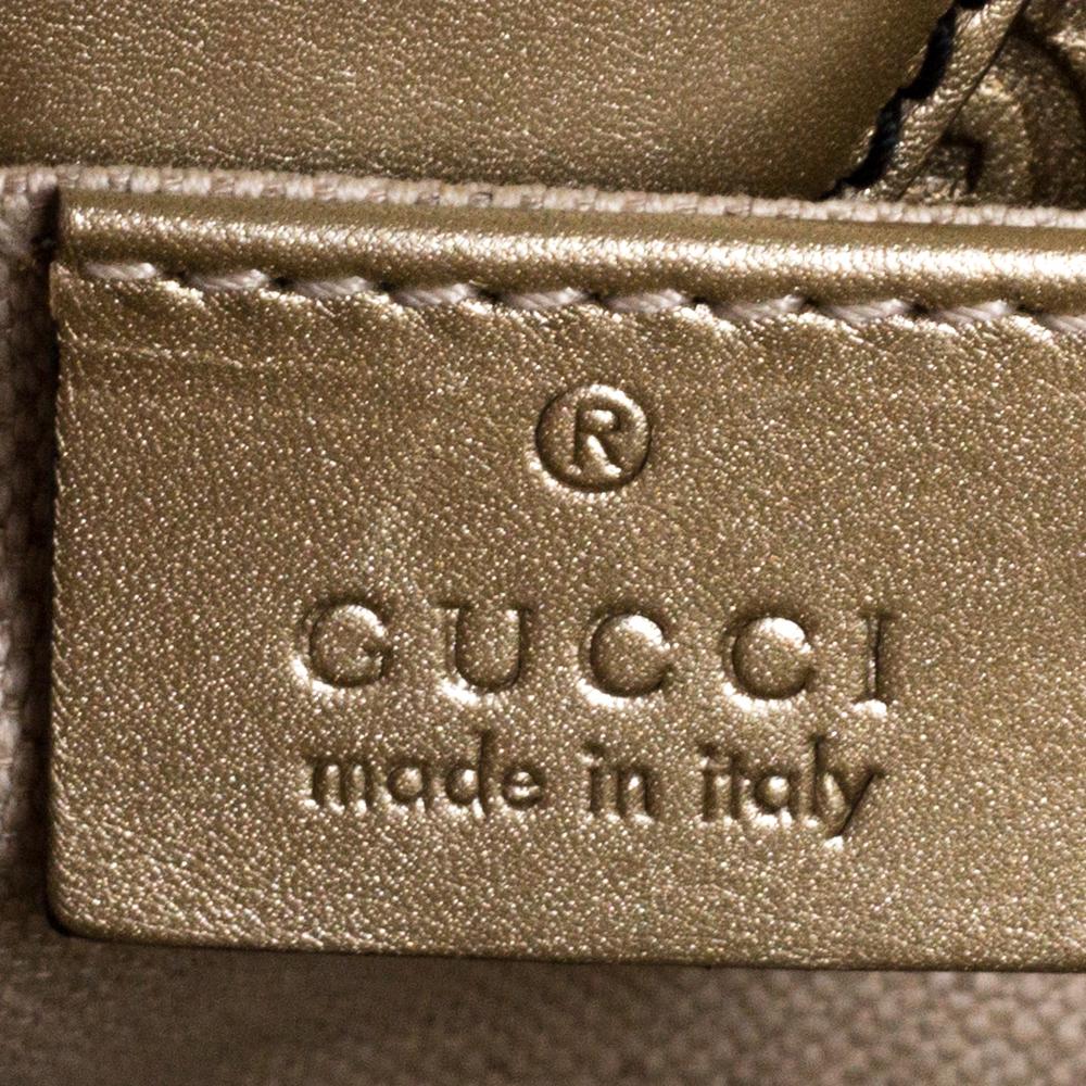 Gucci Metallic Beige Guccissima Leather Medium Emily Shoulder Bag 2