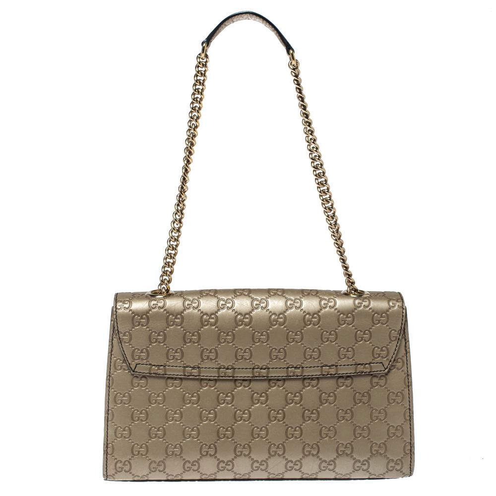 Gucci Metallic Beige Guccissima Leather Medium Emily Shoulder Bag For ...