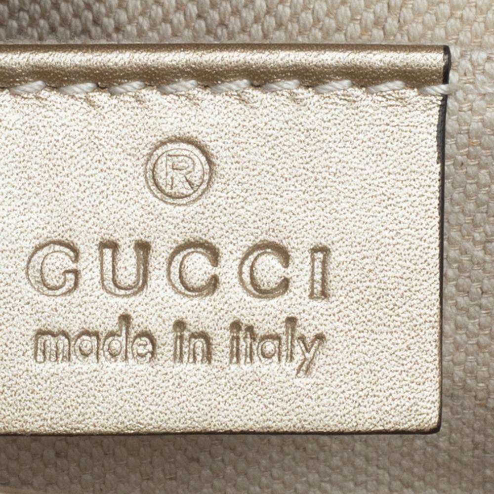 Women's Gucci Metallic Beige Guccissima Leather Mini Emily Crossbody Bag