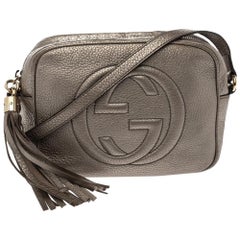 Gucci Metallic Beige Leather Soho Disco Crossbody Bag