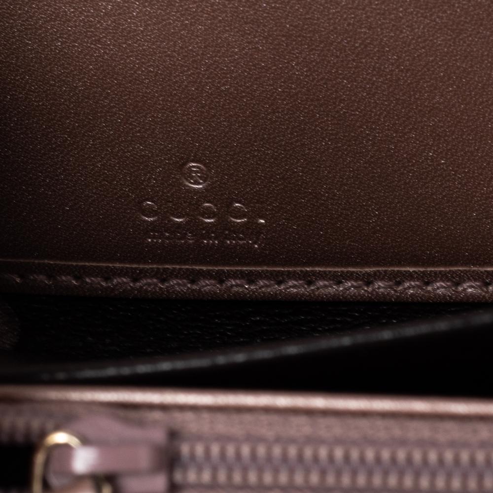 Gucci Metallic Beige Microguccissima Glossy Leather Zip Around Wallet 4