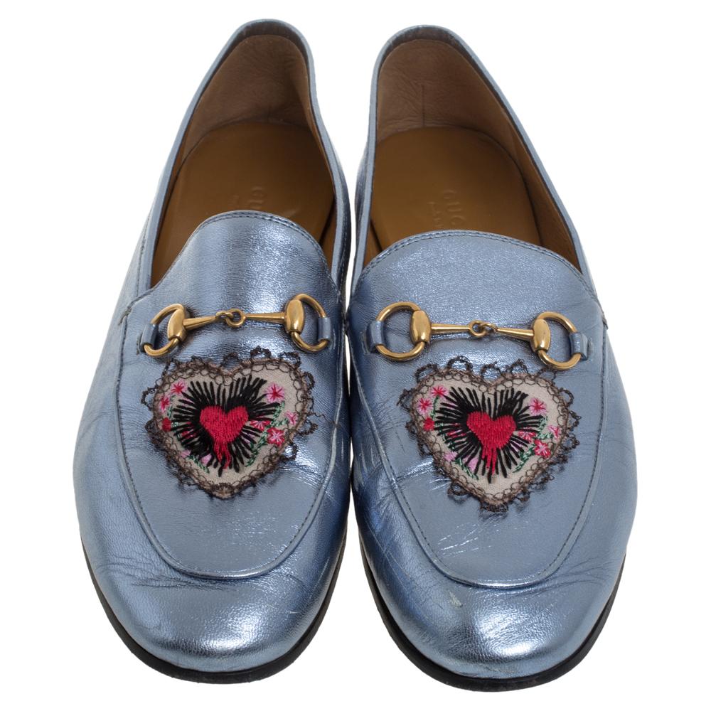 gucci metallic loafers