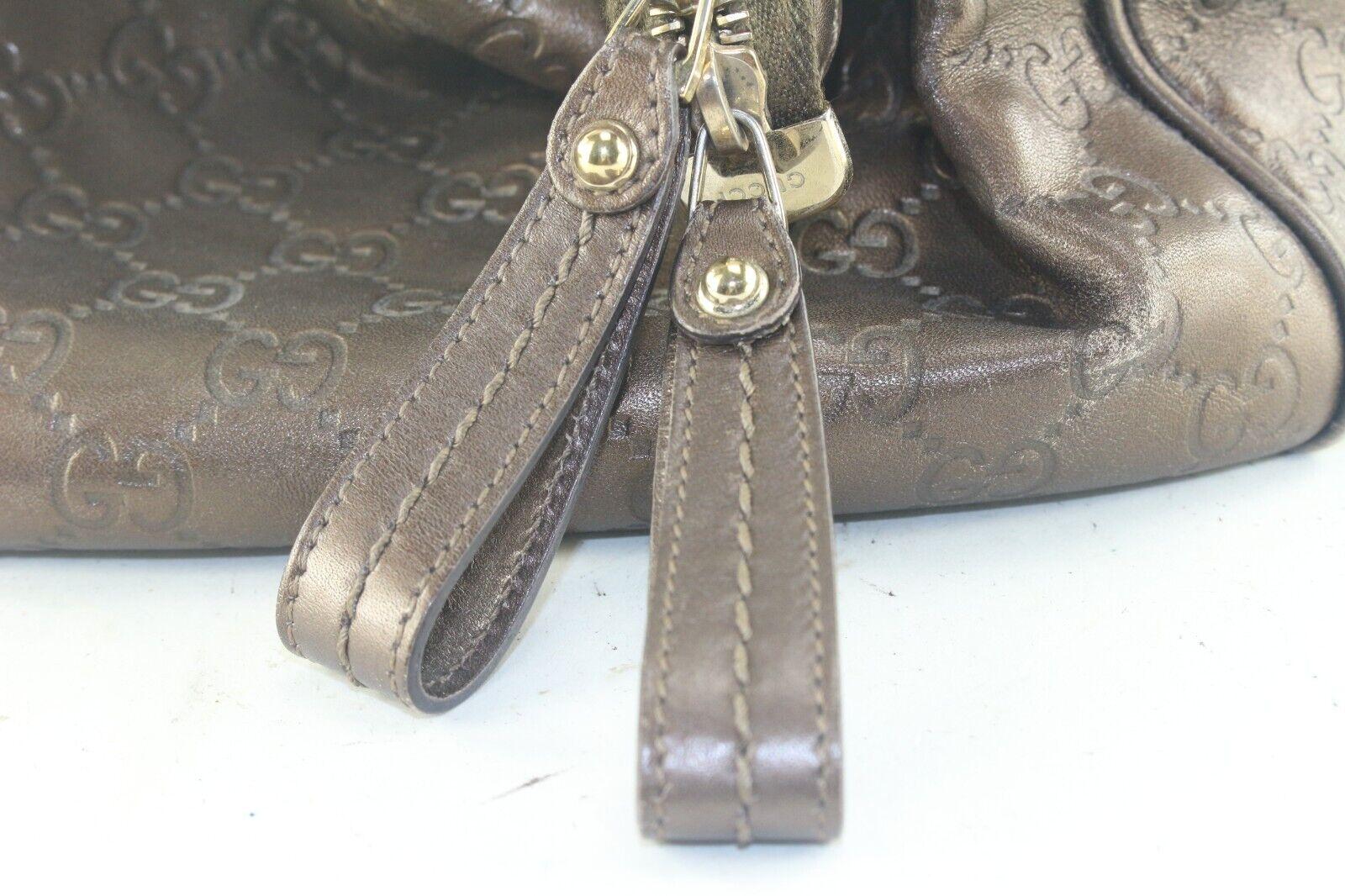 Gris Gucci Metallic Bronze Guccissima 2way Shoulder Bag 6GG913K en vente