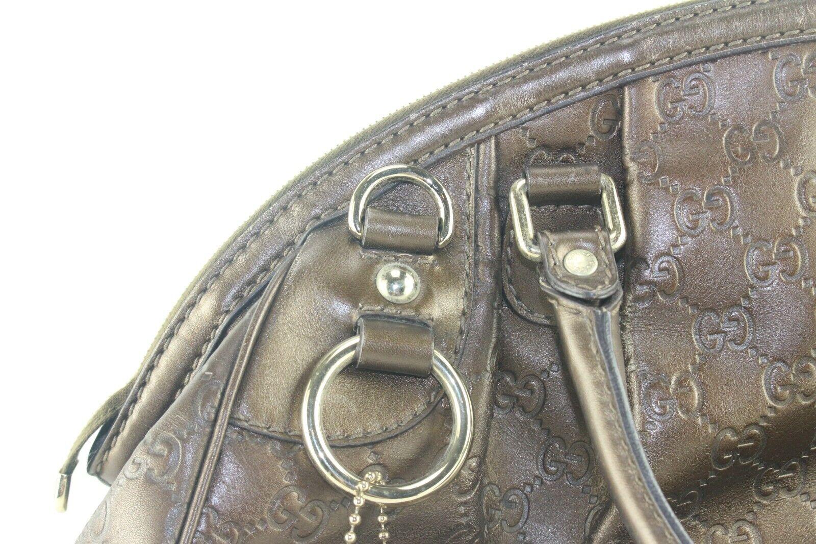 Women's Gucci Metallic Bronze Guccissima 2way Shoulder Bag 6GG913K For Sale