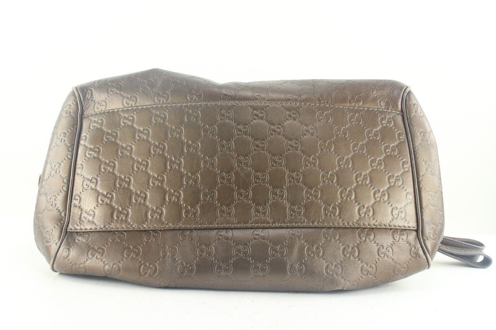 Gucci Metallic Bronze Guccissima 2way Shoulder Bag 6GG913K For Sale 2