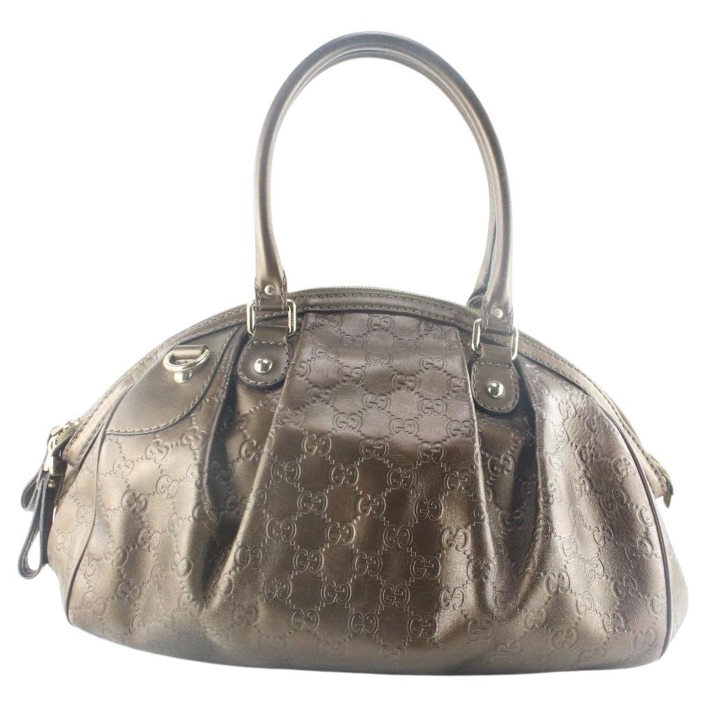 Gucci Metallic Bronze Guccissima 2way Shoulder Bag 6GG913K en vente