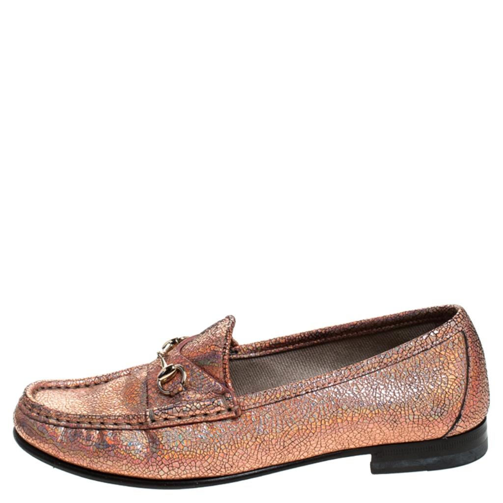 metallic gucci loafers