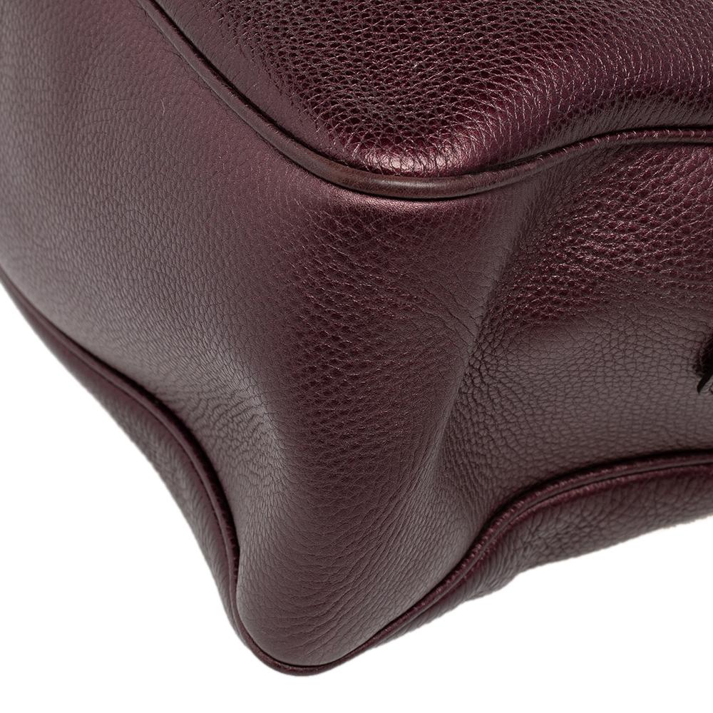 Women's Gucci Metallic Burgundy Leather Large Soho Chain Shoulder Bag