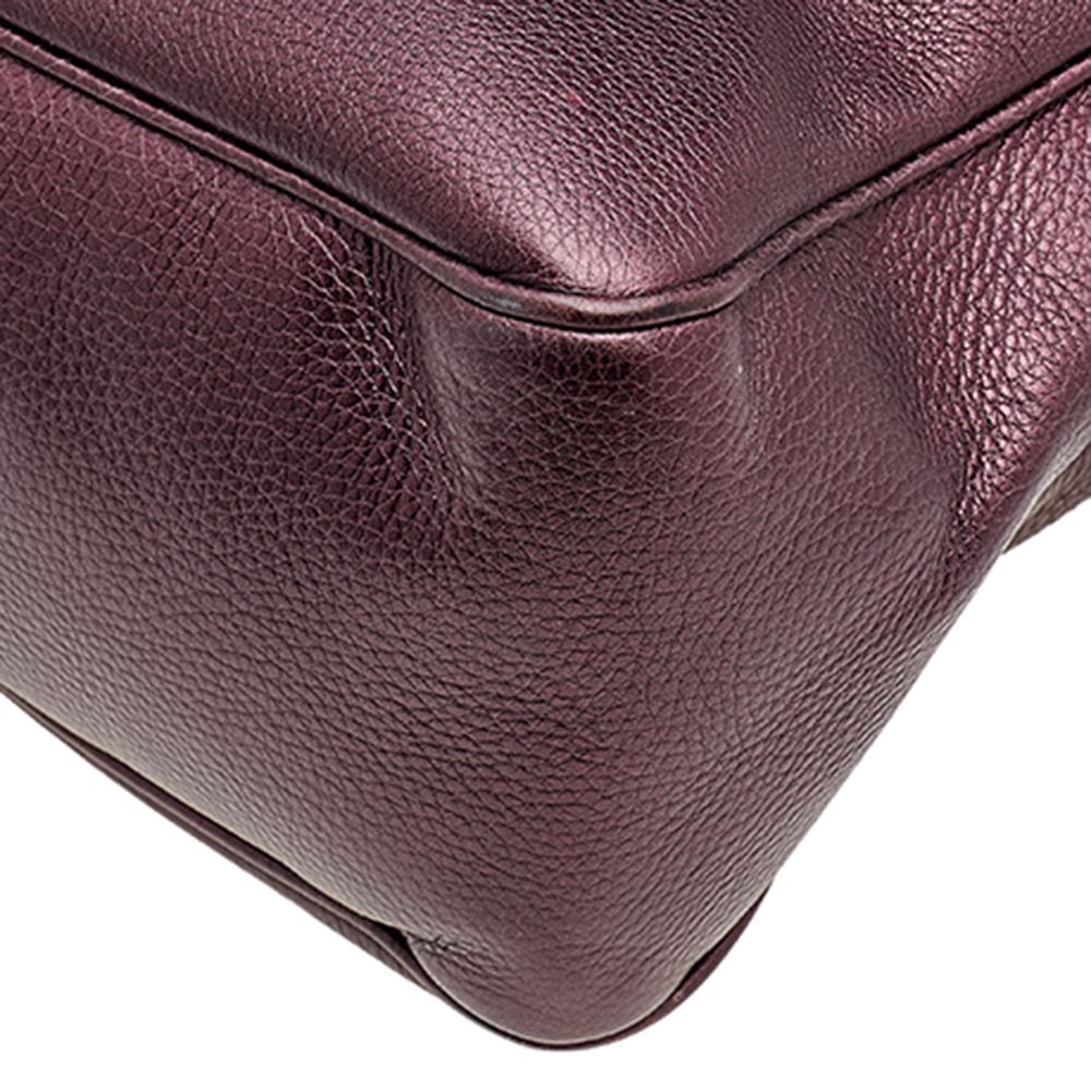 Gucci Metallic Burgundy Leather Soho Large Chain Shoulder Bag 1