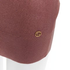 GUCCI metallic copper coated GG logo charm knit mini dress M