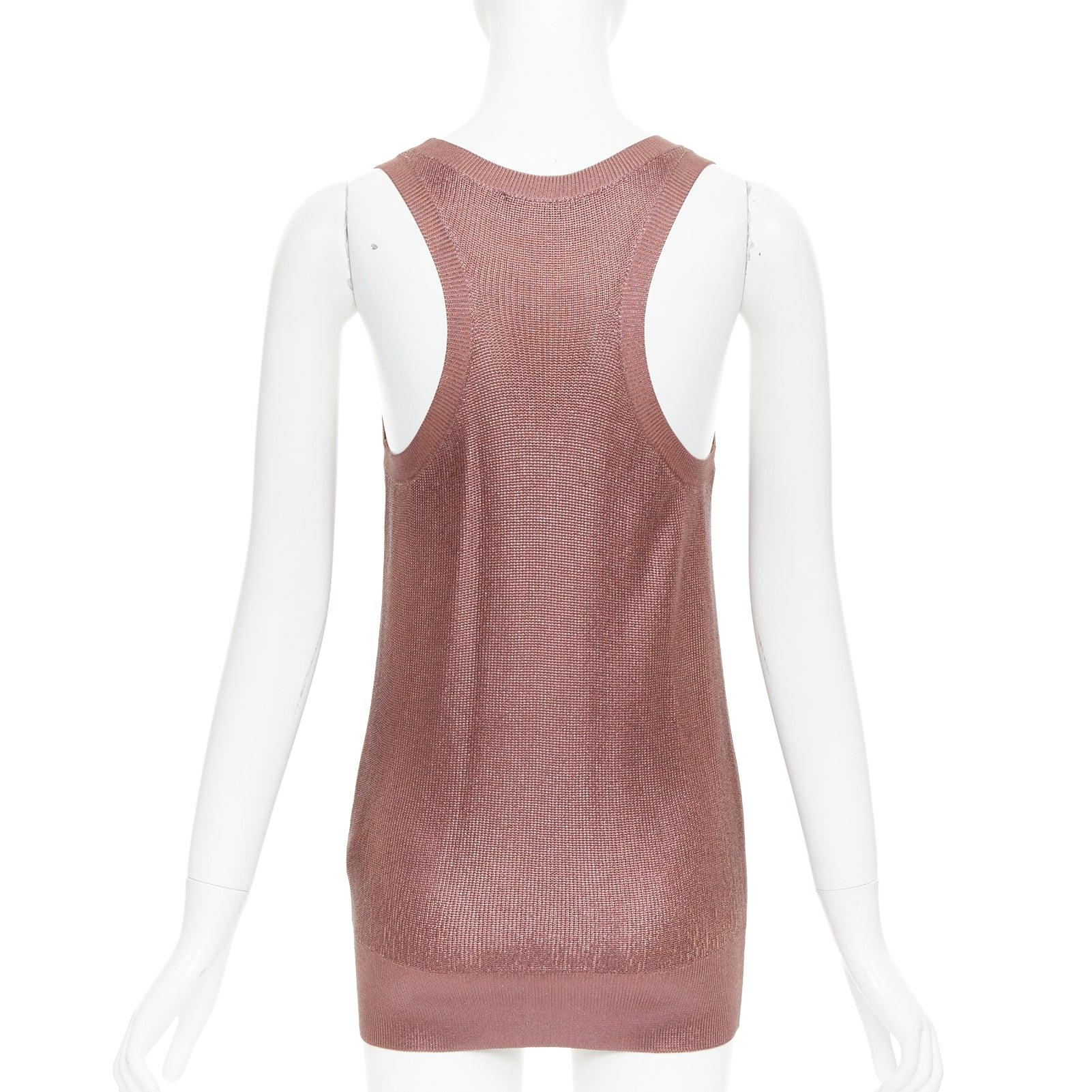 Women's GUCCI metallic copper coated GG logo charm knit mini dress M For Sale