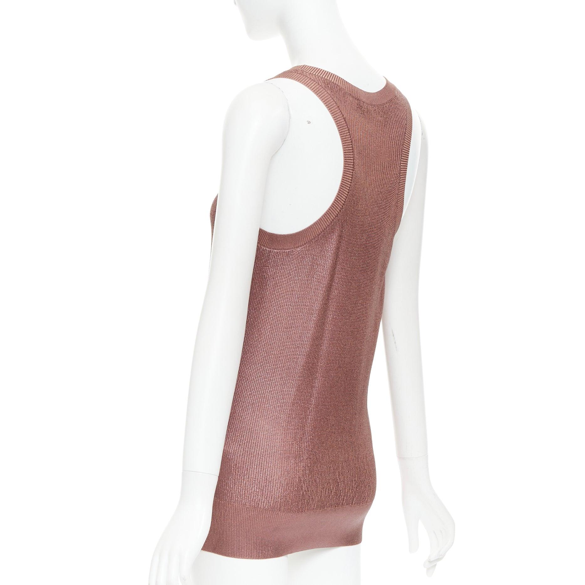 GUCCI metallic copper coated GG logo charm knit mini dress M For Sale 1