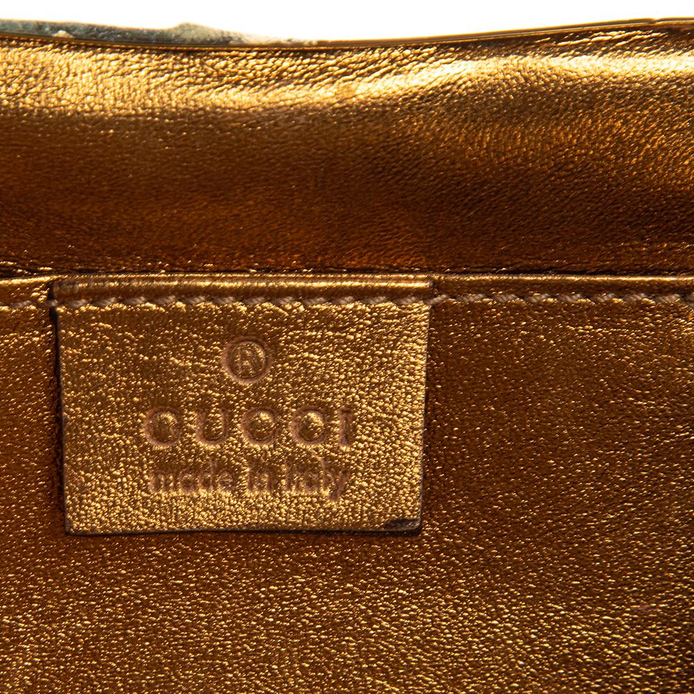Gucci Metallic Gold GG Beads Small Frame Bag In Good Condition In Dubai, Al Qouz 2