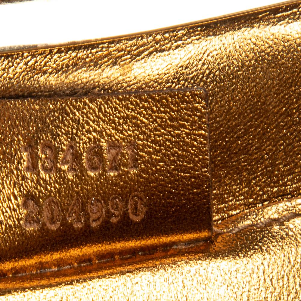 Kleine Metallic Gold GG Perlen-Tasche mit Rahmen 4