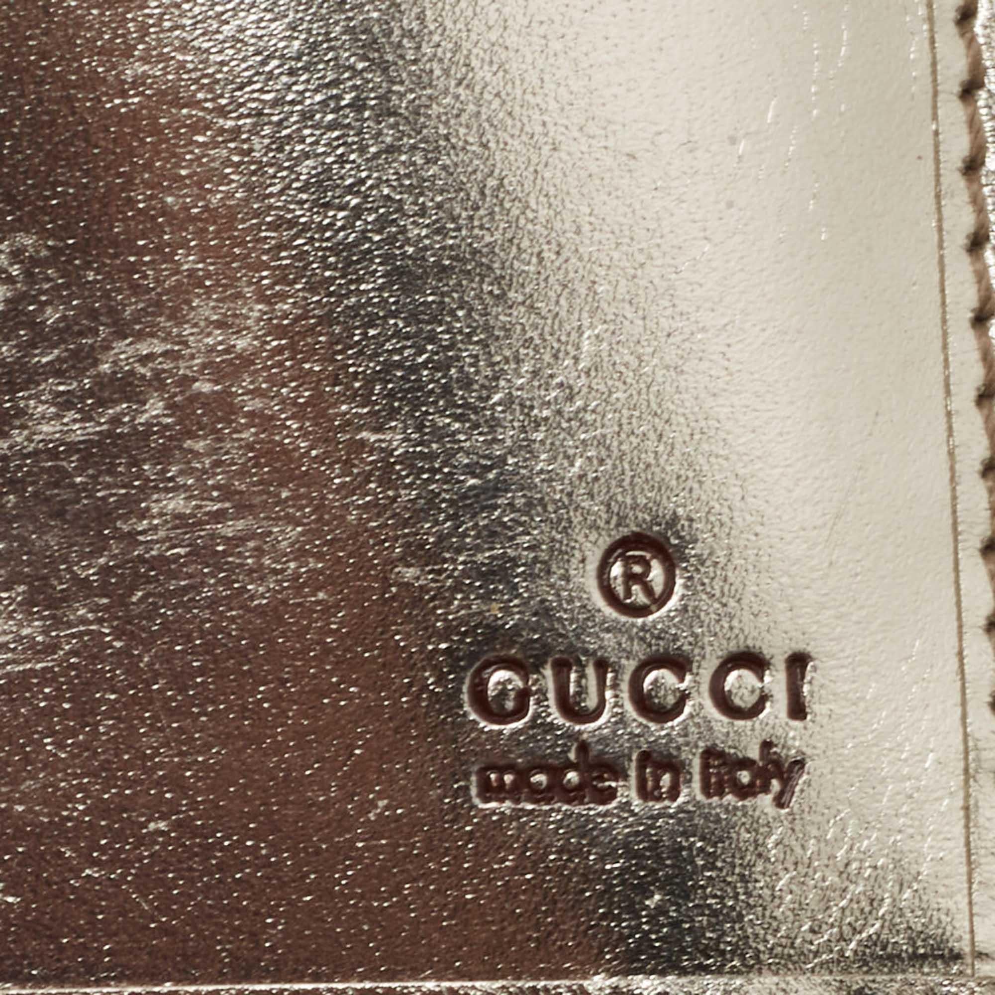 Gucci Metallic Gold Guccissima Leather Flap Continental Wallet For Sale 6