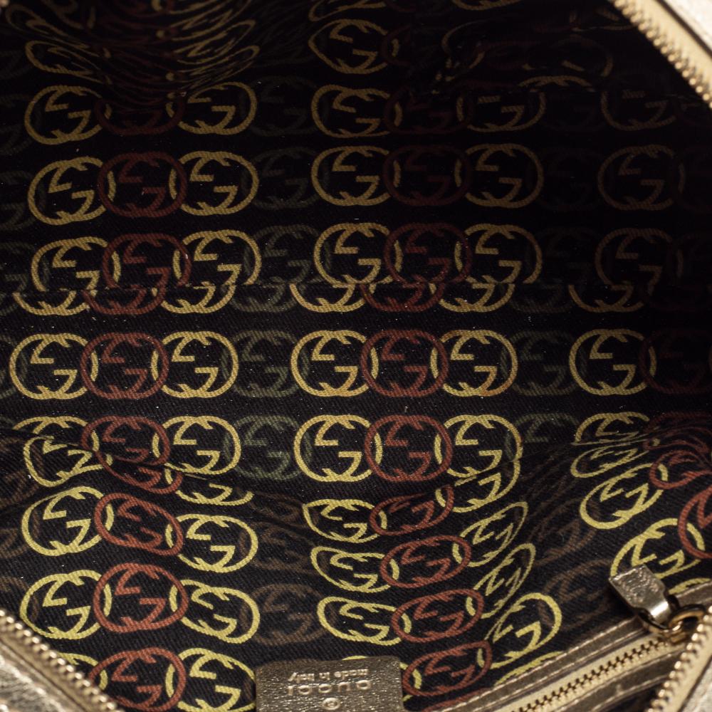 Gucci - Sac Boston Britt en cuir doré métallisé 2