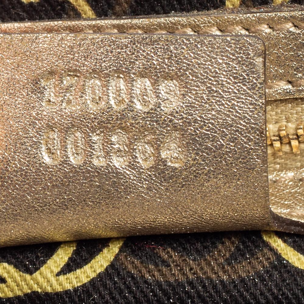 Gucci Metallic Gold Leather Britt Boston Bag 1