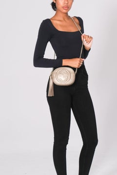 Gucci Metallic Gold Leather Chain Soho Disco Crossbody Bag Mini