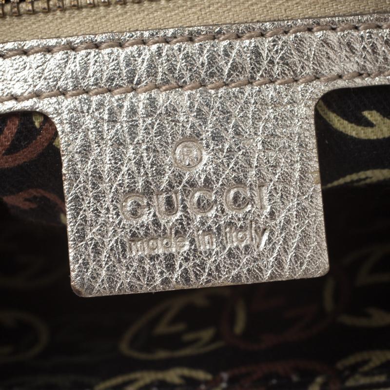 Gucci Metallic Gold Leather Dialux Britt Boston Bag 1