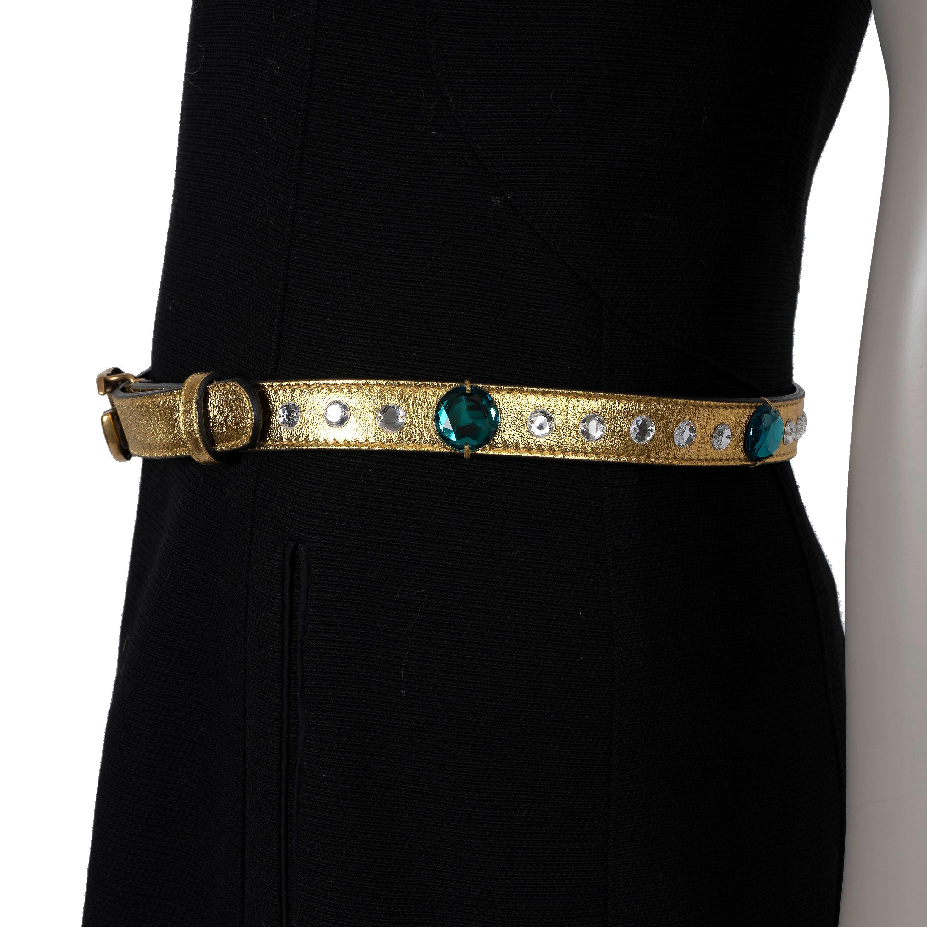 GUCCI cuero dorado metalizado GG MARMONT CRISTAL 24MM Cinturón 85 34 Marrón en venta