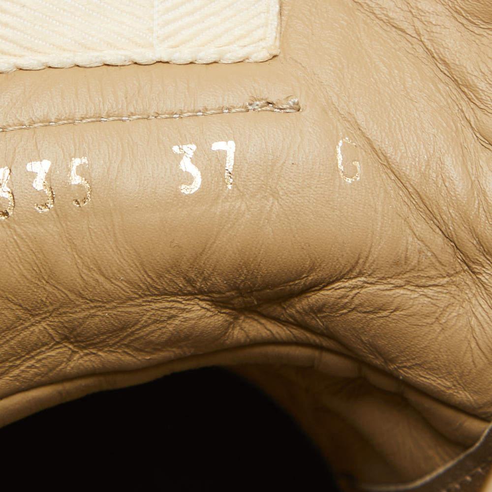 Gucci Metallic Gold Leather Guccissima High Top Sneakers Size 37 3