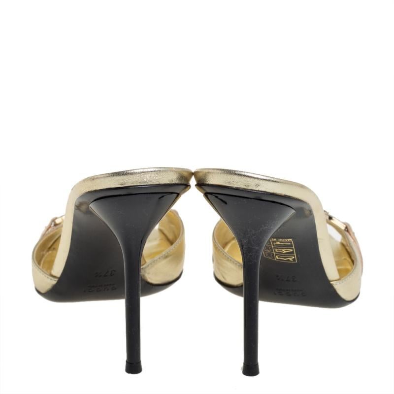 metallic gold mules