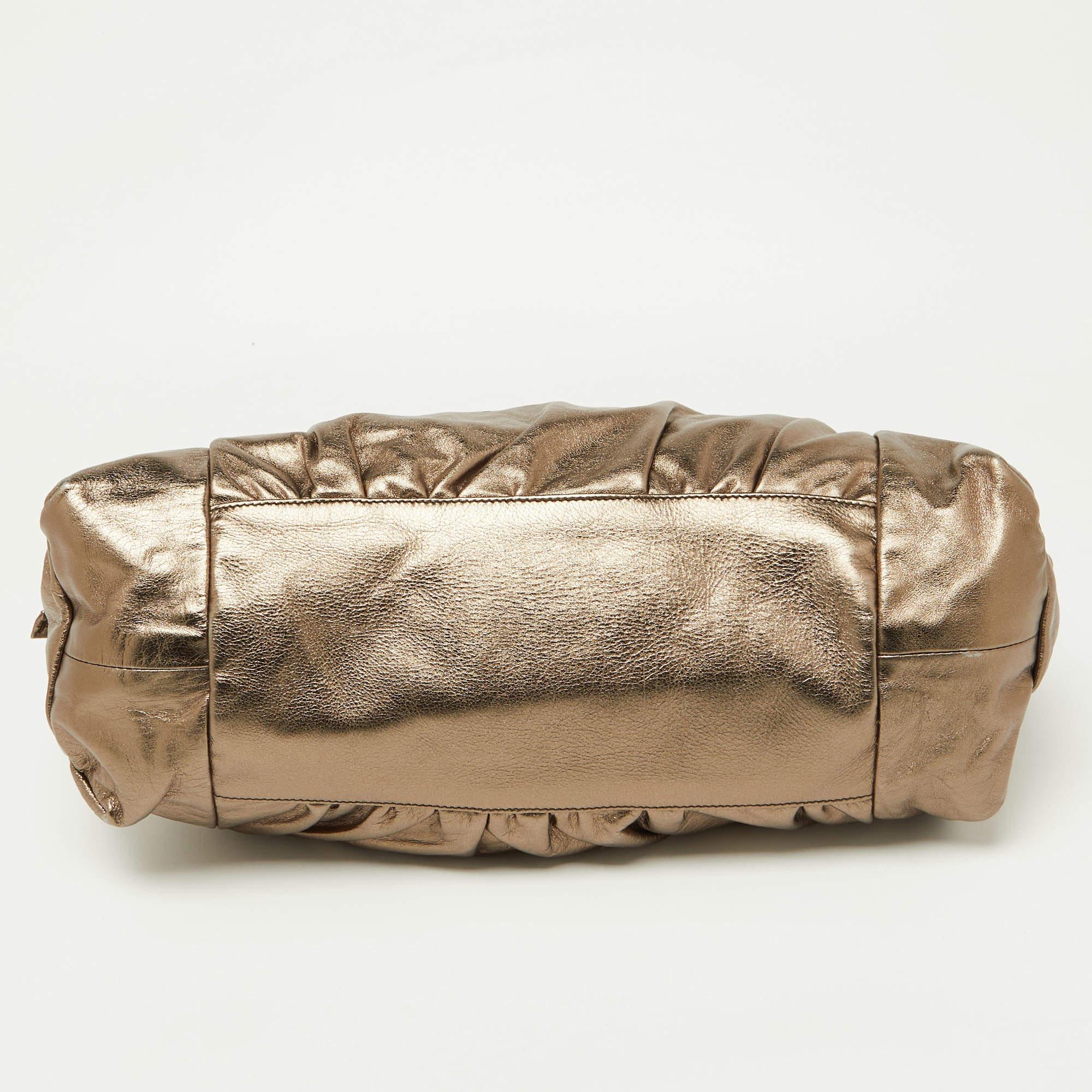 Gucci Metallic Gold Leather Hysteria Tote 1